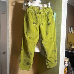 Urban Outfitters UO Doodle Print Wide Leg Corduroy Pants Small